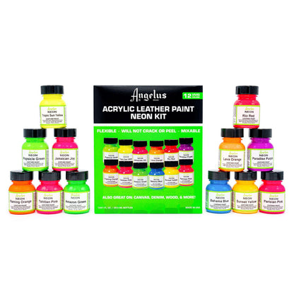 Kit de peinture Néon Angelus - 12 couleurs