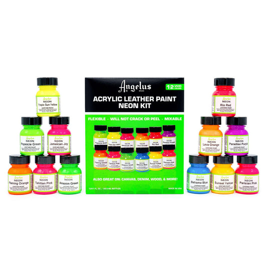Kit de peinture Néon Angelus - 12 couleurs