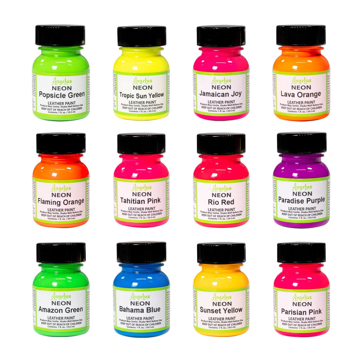 Kit de peinture Néon Angelus - 12 couleurs